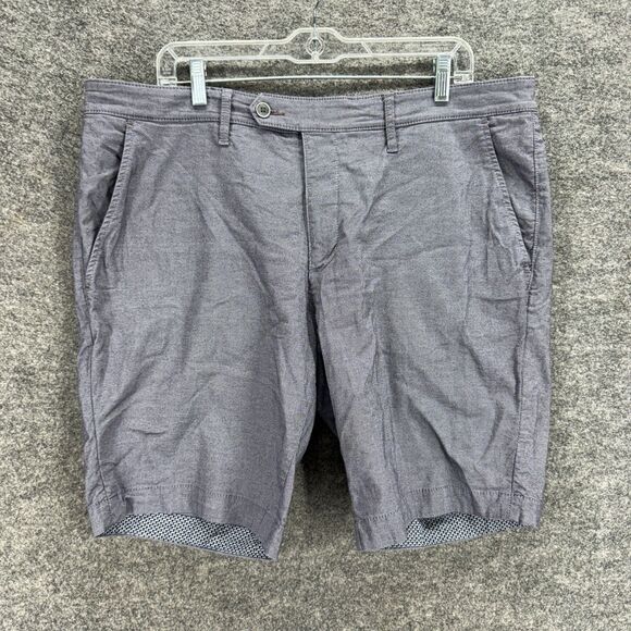 Ted Baker Shorts Men 38 Gray Mid Rise Chino Flat Front Cotton Pockets Regular - Picture 1 of 8